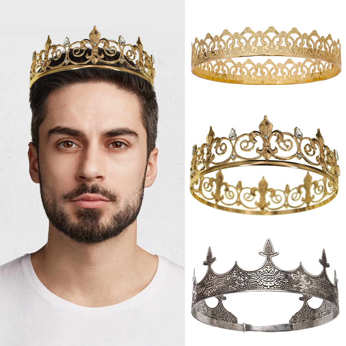 Queen Accessories - تاج الملك الملك الملك الملكي للرجال/النساء،