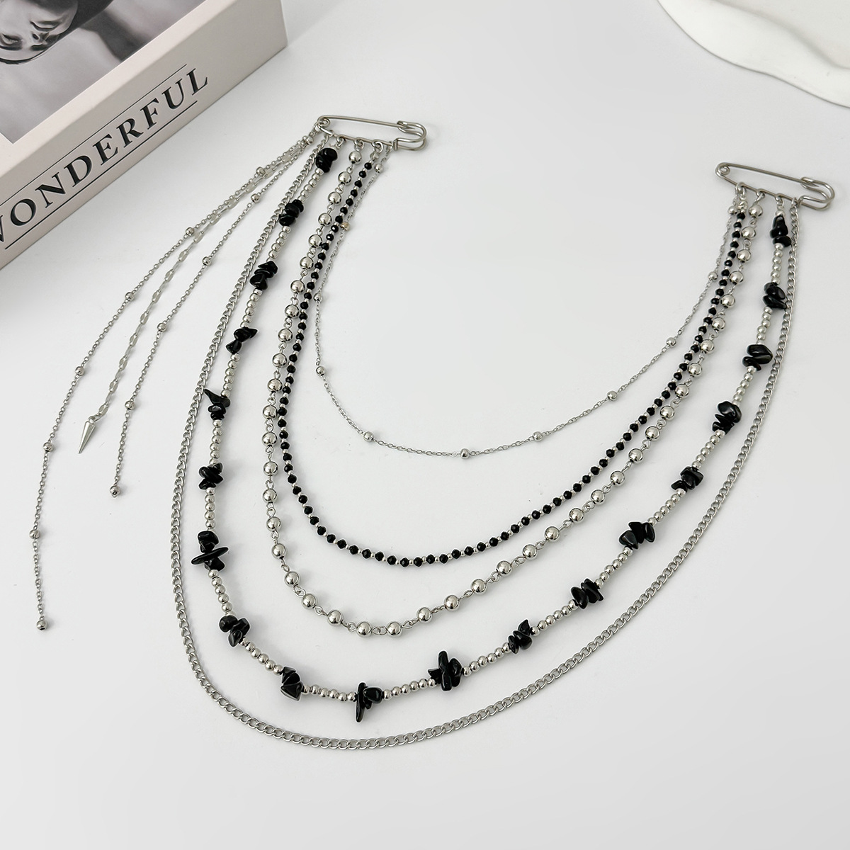 بروش كريستال طويل بتصميم بانك  - مراجعة Women Accessories Jewelry وسعره