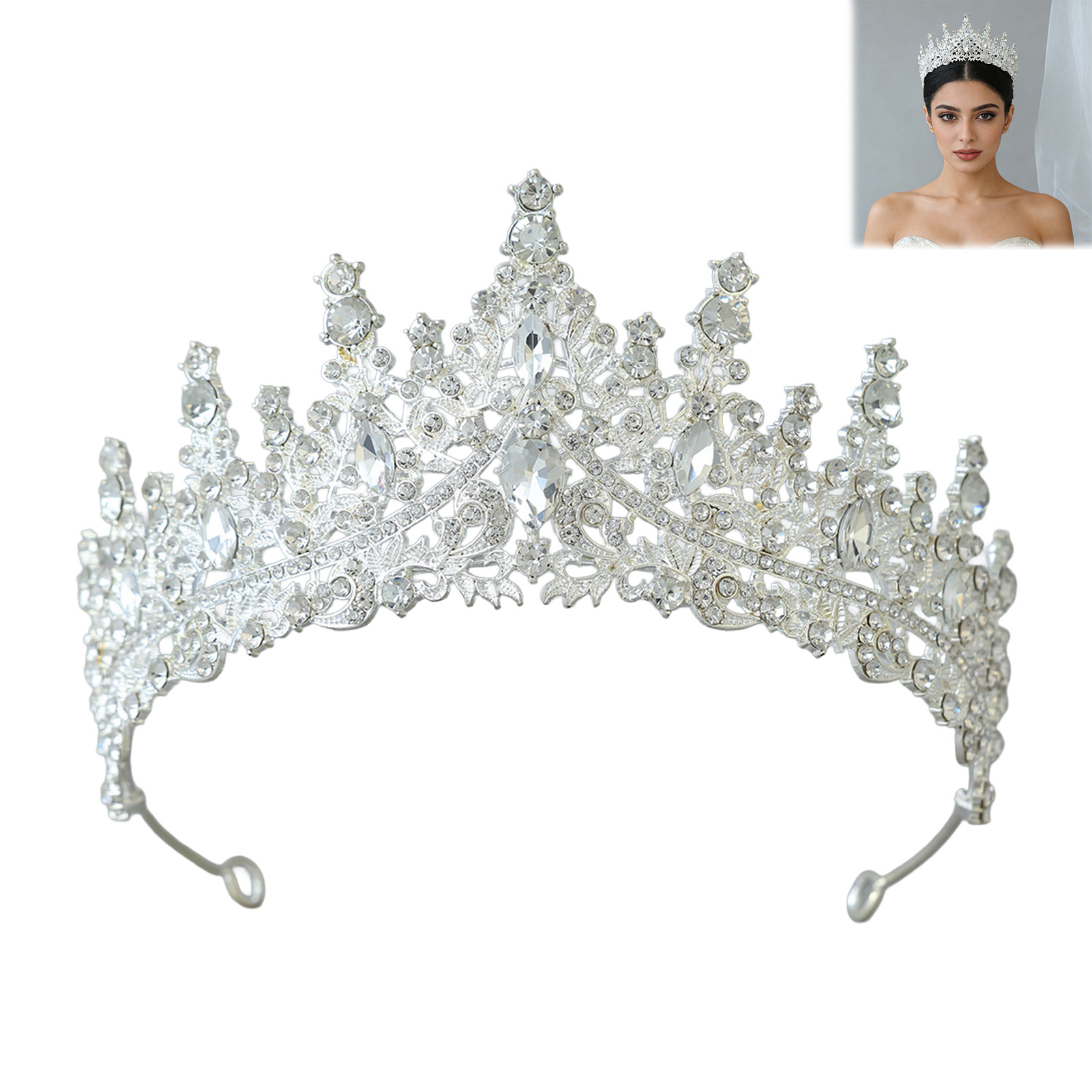 تاج زفاف مرصع بالأحجار الكريمة - مراجعة Women Accessories Jewelry وسعره